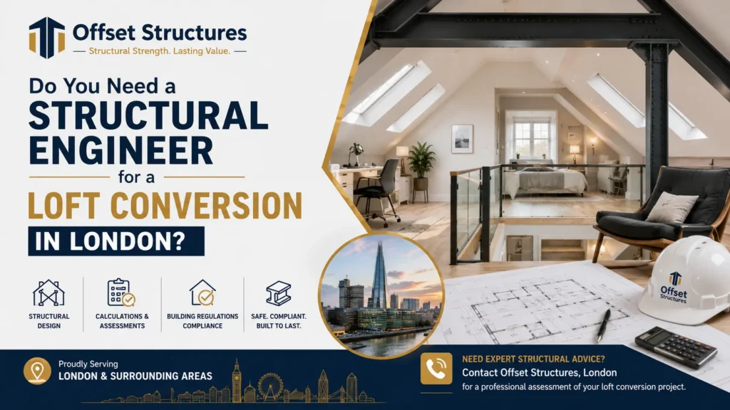Do you need a structural engineer for a loft conversion in London? Professional loft conversion structural design and engineering services by Offset Structures.