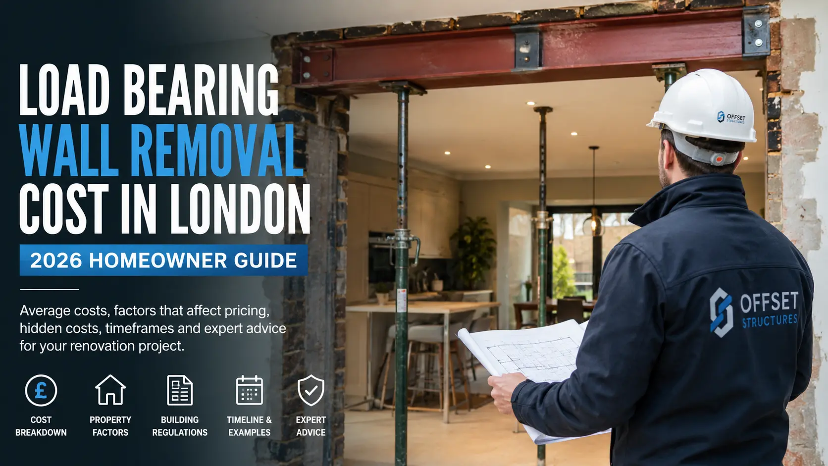 Structural engineer inspecting a load bearing wall before RSJ installation in a London home renovation.